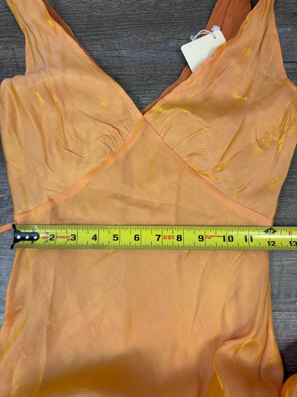 Peppermayo Loren Maxi Dress Mango Shimmer Satin Slip Dress Tie Back NWT Size 4 - Picture 11 of 11